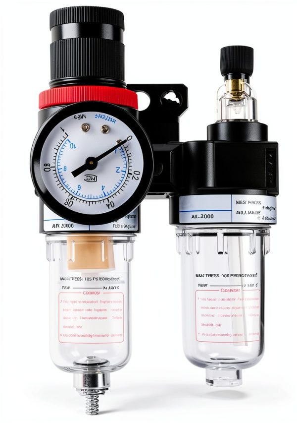 YXQ AFR-2000 AL-2000 Pneumatic Twin Air Filter Air Compressor Source Treatment with Regulator Trap 1/4NPT-5
