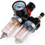 YXQ AFR-2000 AL-2000 Pneumatic Twin Air Filter Air Compressor Source Treatment with Regulator Trap 1/4NPT-0