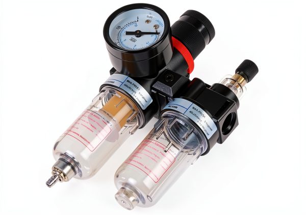 YXQ AFR-2000 AL-2000 Pneumatic Twin Air Filter Air Compressor Source Treatment with Regulator Trap 1/4NPT-0