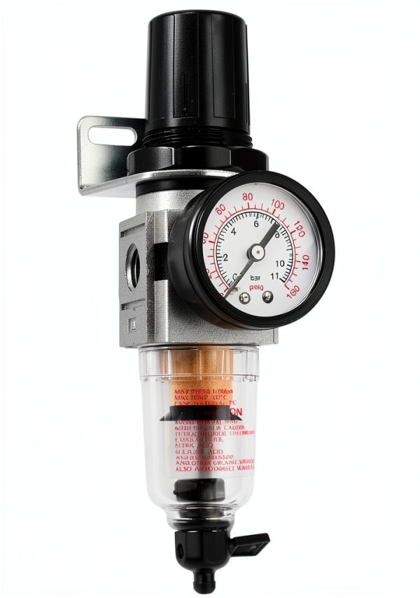 1/4" Compressed Air In Line Moisture/Water Filter Trap & Regulator Combination-0