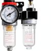 YXQ AFR-2000 AL-2000 Pneumatic Twin Air Filter Air Compressor Source Treatment with Regulator Trap 1/4NPT-1