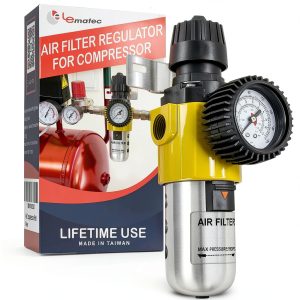 LE LEMATEC Air Compressor Regulator with Dryer 1/2" NPT 150 PSI-0