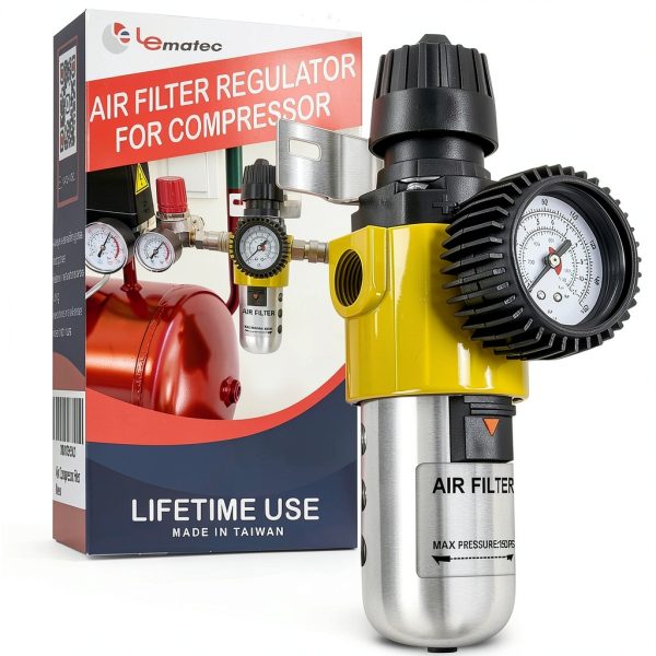 LE LEMATEC Air Compressor Regulator with Dryer 1/2" NPT 150 PSI-0