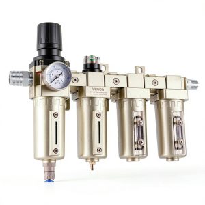 VEVOR Air Compressor Filter Regulator, 3/4" NPT 4-Stage 5μm & 0.3μm & 0.1μm & 0.1μm Air Drying System with Micron Filters & Double Desiccant Dryer, Auto Drain Air Compressor Water Separator 175PSI Max-0