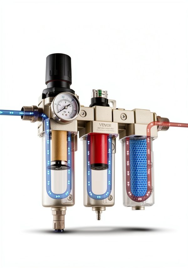 VEVOR Air Compressor Filter Regulator 3/4" NPT 5μm/0.3μm/0.1μm Dryer-1
