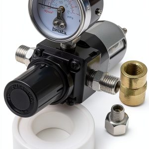 Iwata Filter Regulator & Gauge for Airbrush FA600DH Steel Combo-0