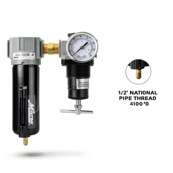 Milton 1108 1/2" Filter and Regulator Duo Black 1/2" NPT 250 PSI-1