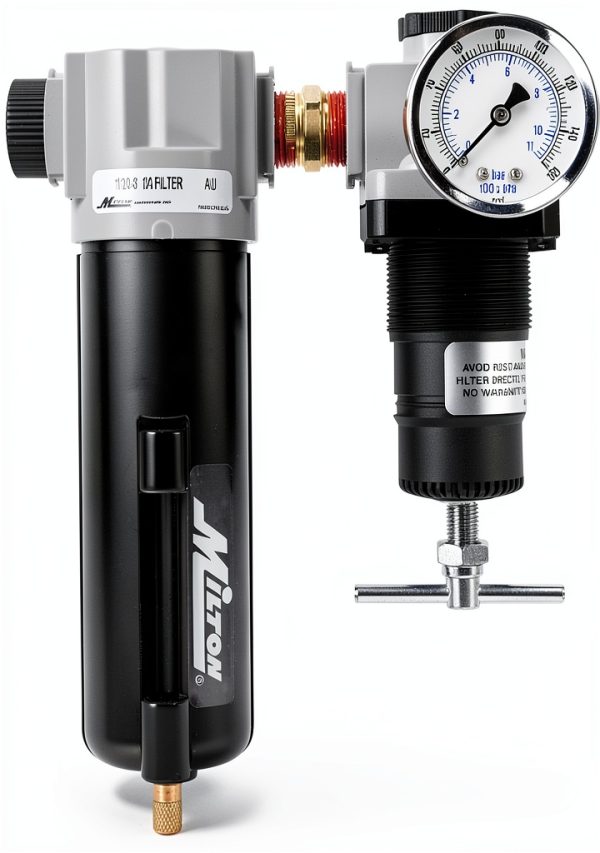 Milton 1108 1/2" Filter and Regulator Duo Black 1/2" NPT 250 PSI-0